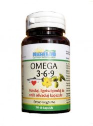 NUTRILAB Omega 3-6-9 halolaj, ligetszépeolaj, és szűz olivaolaj kapszula 90 db